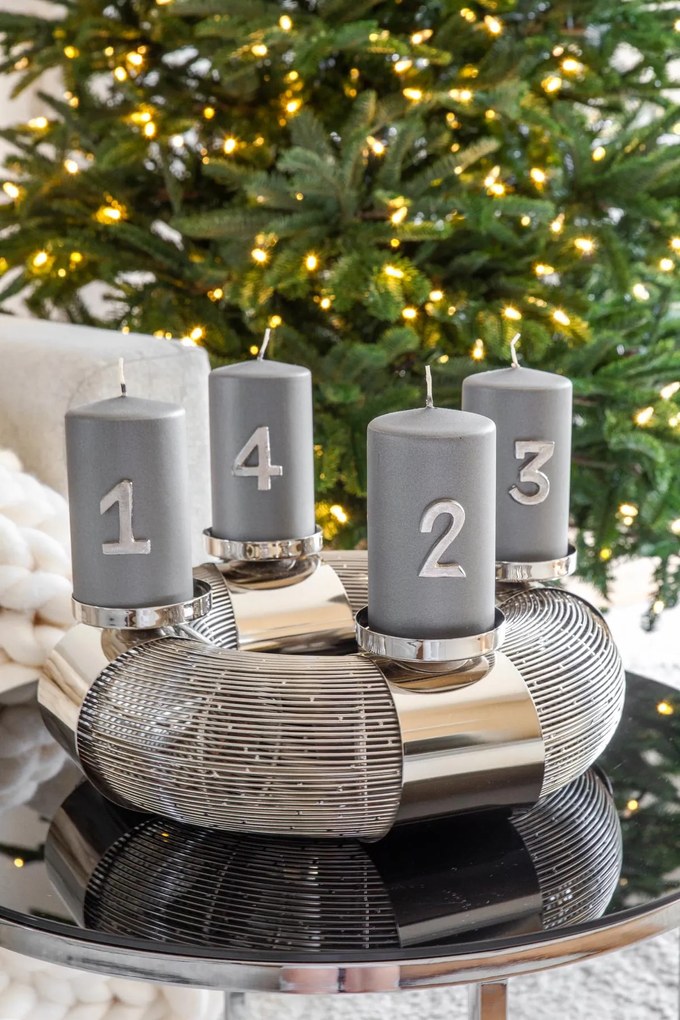 Adventi koszorú  FLAX, ezüst - EDZARD