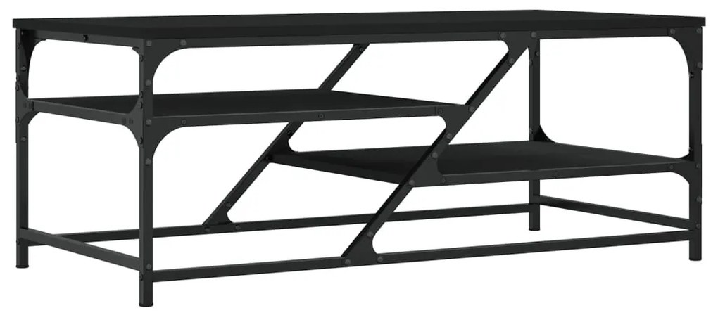 Fekete szerelt fa dohányzóasztal 100 x 49 x 40 cm