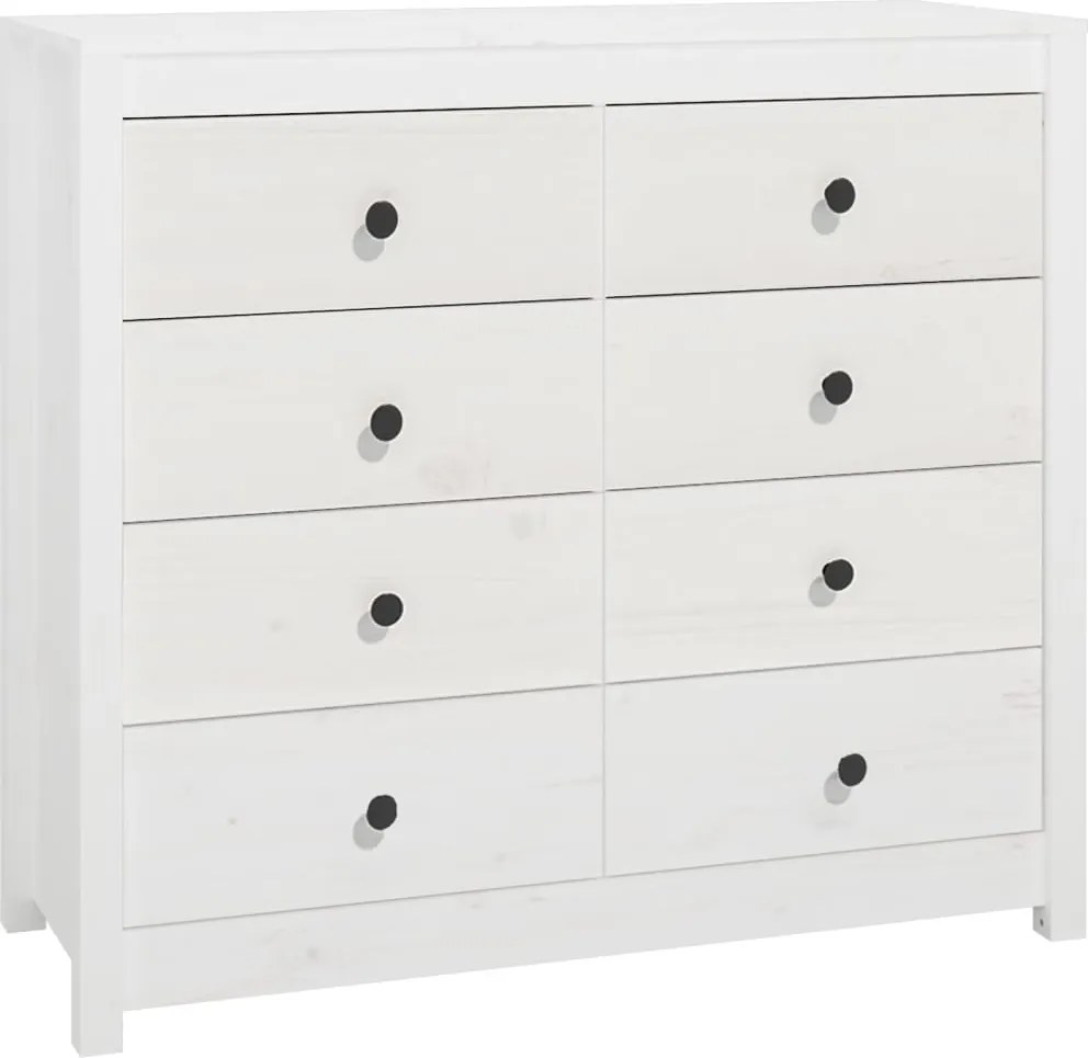 vidaXL fehér tömör fenyőfa kisszekrény 100 x 40 x 90 cm