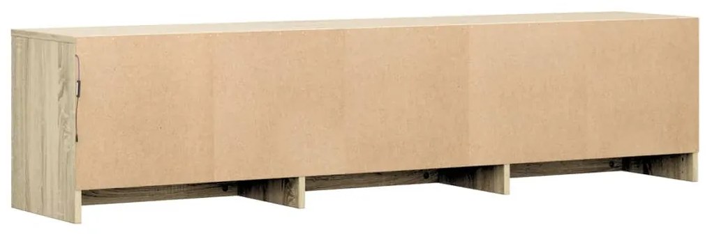 sonoma tölgy színű szerelt fa TV-szekrény LED-del 165x34x40 cm