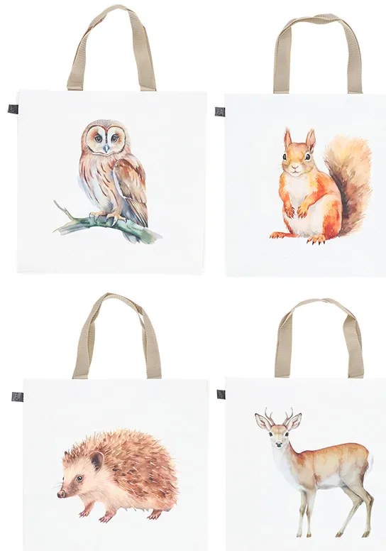 Mókusos bevásárló táska, 40 x 40 cm