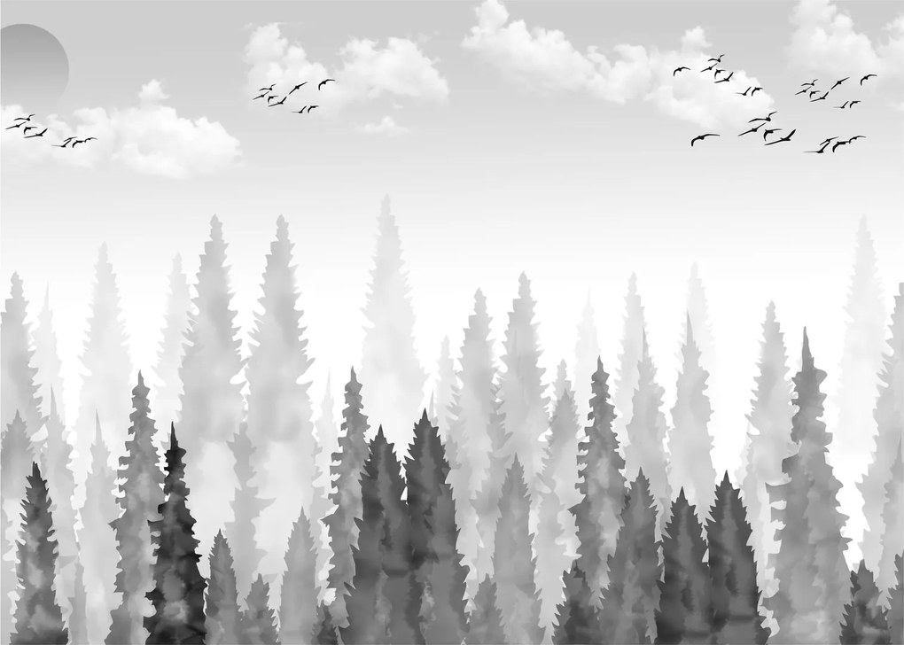 Kép - Erdei csúcsok (üvegen) (70x50 cm)
