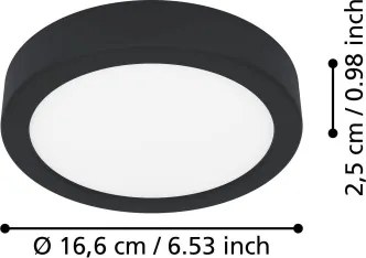 Eglo 901297-LED Mennyezeti lámpatest FUEVA LED/7,5W/230V 2700/4000/6500K átm. 16,6 cm fekete