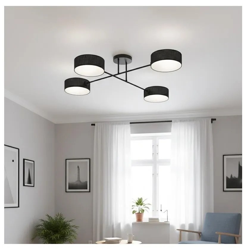 Felületre szerelhető csillár MAGA 4xE14/10W/230V fekete