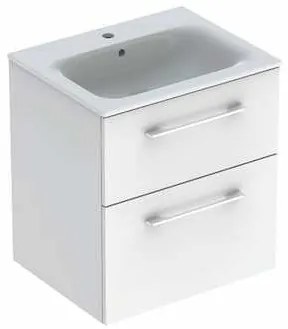 Geberit Selnova fürdőszobaszekrény mosdóval 60x50,2x65,2 cm fehér fényes 501.236.00.1