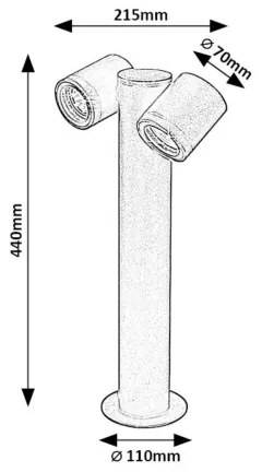 Rabalux 77113 - Kültéri lámpa ENOL 2xGU10/35W/230V IP44