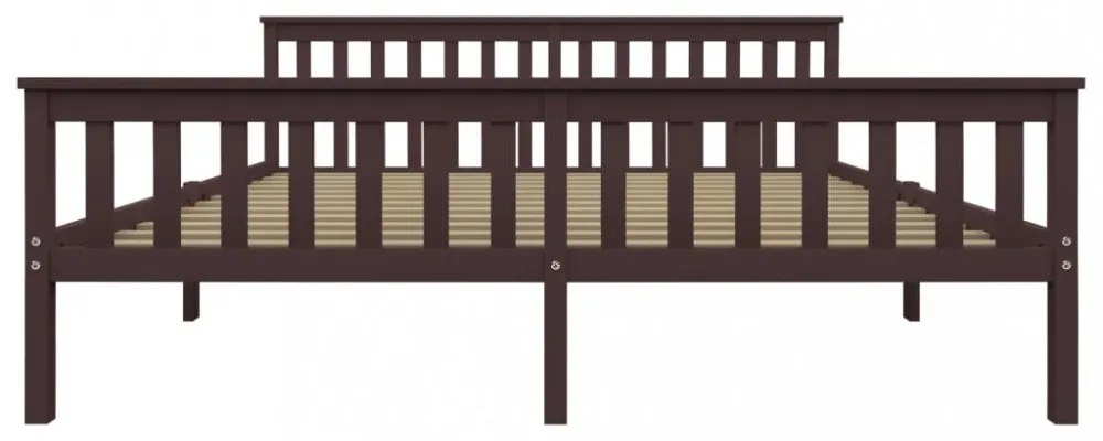 sötétbarna tömör fenyőfa ágykeret 180 x 200 cm