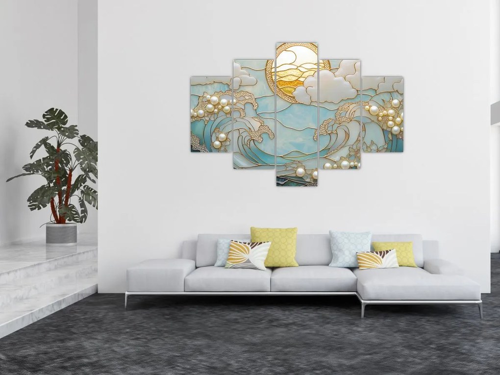 Kép - 3D gyöngyök az óceánban (150x105 cm)