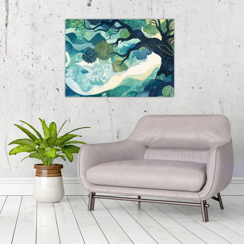 Kép – Az életfa zöld lombkoronája (70x50 cm)