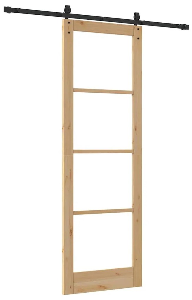 Egyszerű Csúszó Ajtó Barna 78 x 232 cm Fa és fém