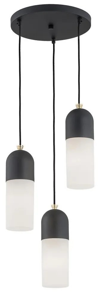 Argon 1467 - Csillár zsinóron BURGOS 3xE27/15W/230V fekete