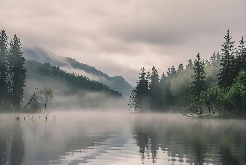 Fotótapéta Flizelin Fal a Hálószobába Hangulatos tó 104x70 Ragasztó