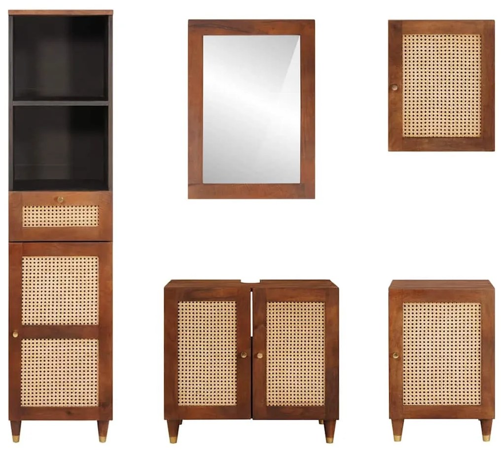 Fürdőszobai bútorok fiókkal ajtóval 5 pcs 38 x 33 x 160 cm