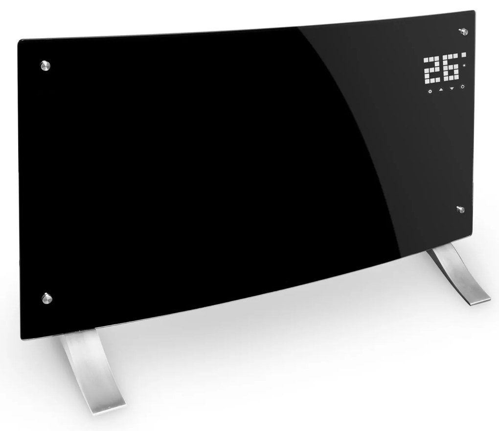 Klarstein Bornholm Curved, konvektor, 2000 W, termosztát, időzítő, fekete