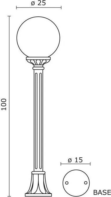 NOVOLUX 151I-G05X1A-02 Klasszikus Kültéri Állólámpa Fehér, Fekete E27 IP65