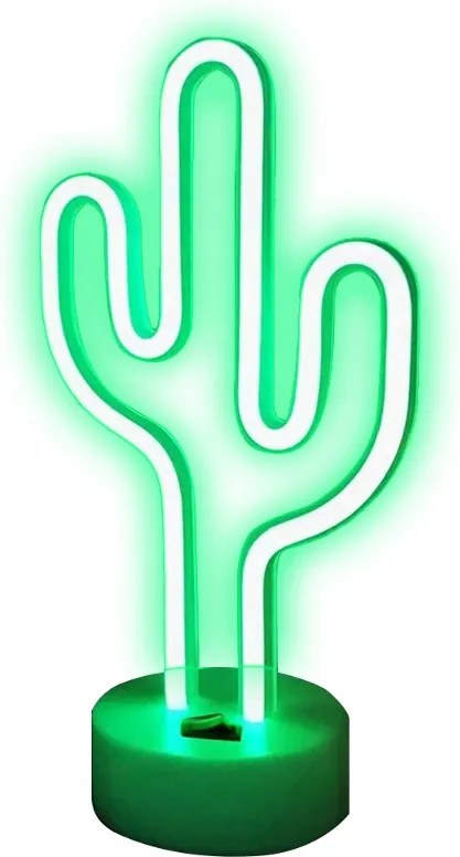 Kaktusz Neon Led Éjjeli Lámpa Usb/akkumulátor Gyönyörű Dekoráció