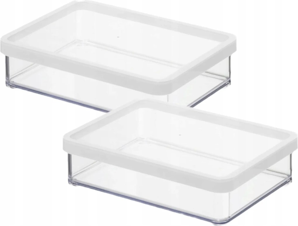 Rotho 2 Db-os Ételtároló Szett Ömlesztett Áruk 1L Fehér Alacsony Loft