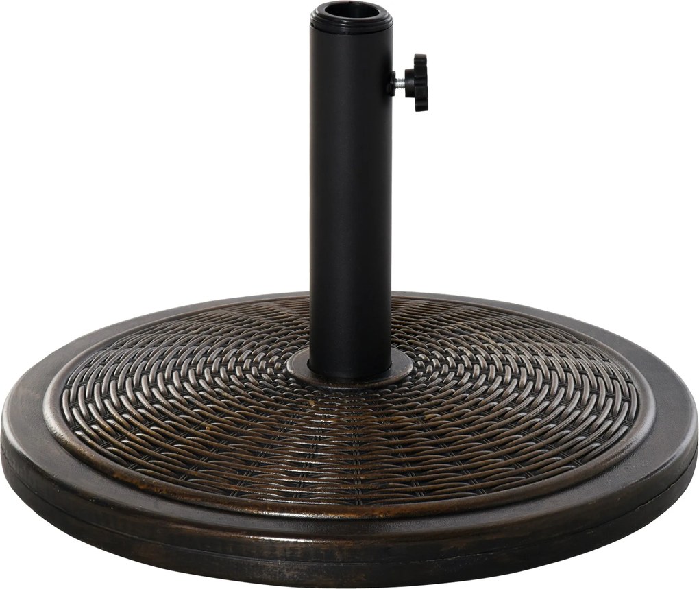 Outsunny Kert Napernyő Alap, Nettó Tömege 13 kg, Retro Cement Napernyő Állvány 35mm/38mm/48mm Oszlopokhoz, Teraszra, Kültéri Patio, Ø48x34 cm Bronzin