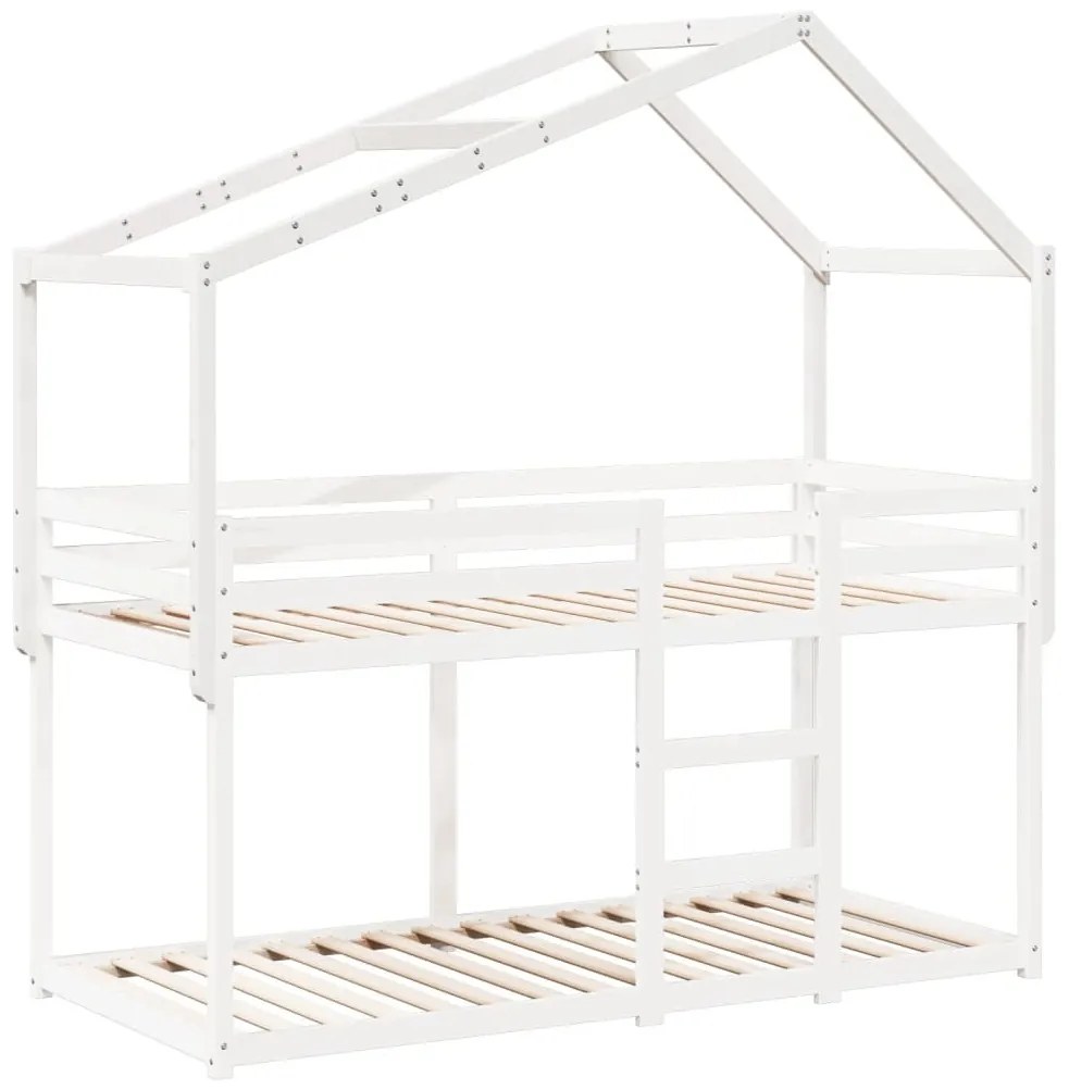 fehér tömör fenyőfa gyerekágytető 213 x 85,5 x 144,5 cm