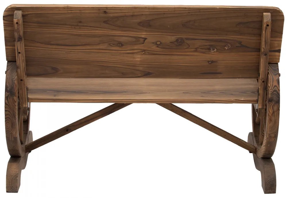 Kerti pad kocsikerék karfákkal, rusztikus pad, tömör fa, barna, 114 x 58 x 80 cm