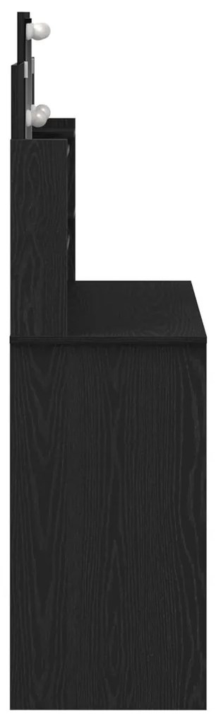 LED világításos Sminktükör Fekete Tölgy 96x40x142 cm