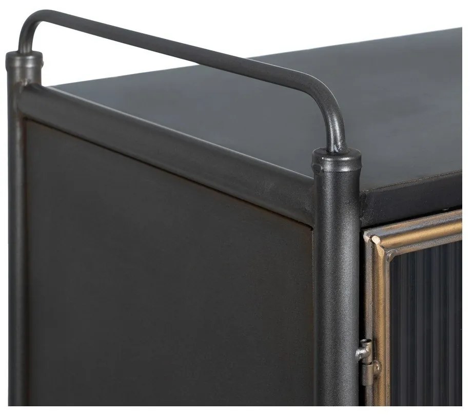 Fekete fém tálalószekrény 58x150 cm Brick – Ixia