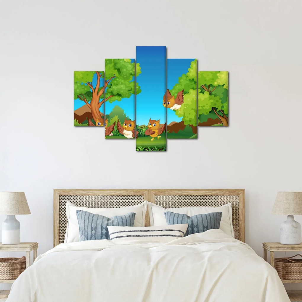Kép - vidám baglyok (150x105 cm)