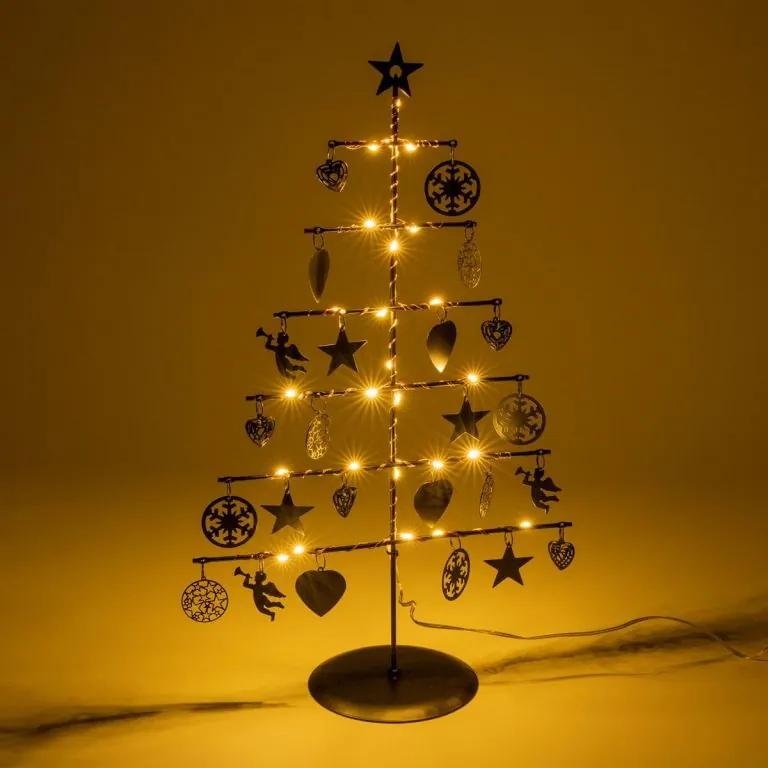 Dekoratív karácsonyfa 25 LED meleg fehér - fekete