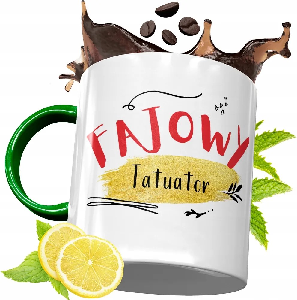 Zöld Bögre Tetováló Születésnapi Ajándék fényképes nyomtatással