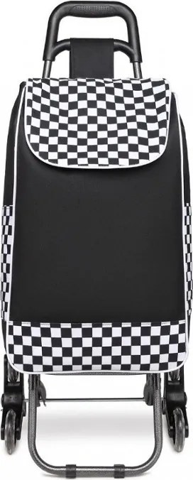 Fekete lépcsőjáró bevásárlótáska kerekeken "Helper"