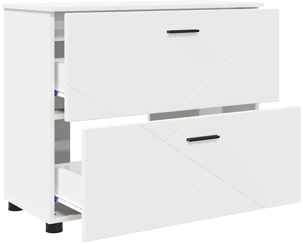 Fürdőszoba Székény fiókkal Fehér 76.5 x 35 x 64 cm Faanyag