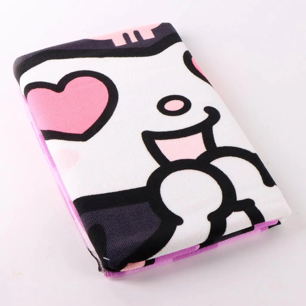 Hello Kitty Kuromi Heart fürdőlepedő, strand törölköző 70x140cm (Fast Dry)