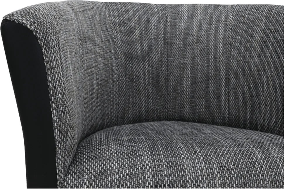 Klub fotel, fekete textilbőr/ szürke szövet, CUBA