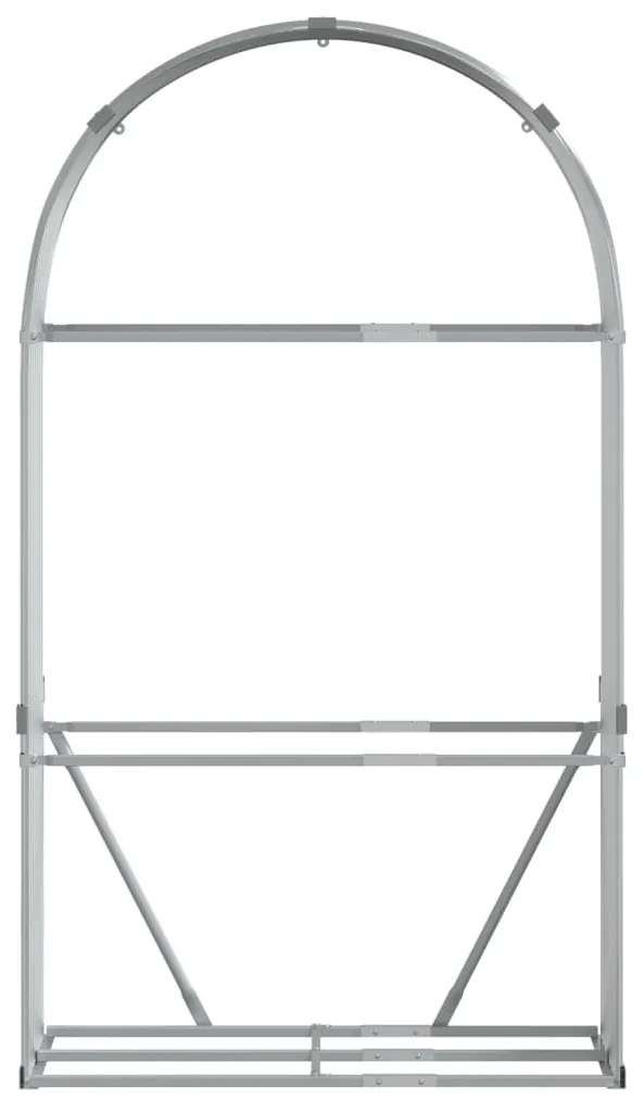 ezüstszínű horganyzott acél rönktartó 120 x 45 x 210 cm