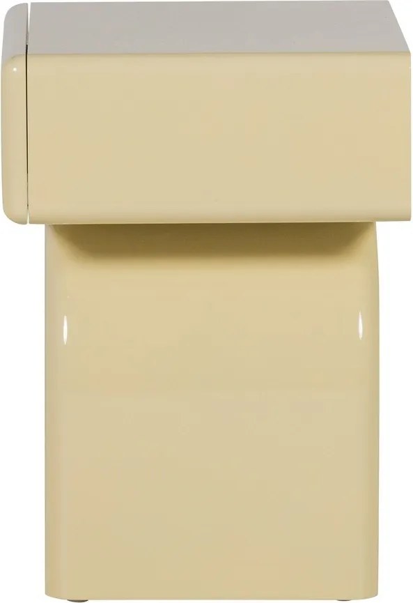 Világossárga fényes éjjeliszekrény Zorel – WOOOD