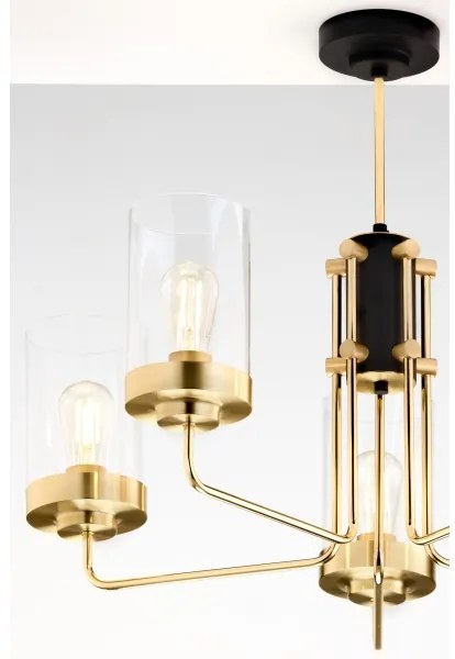 Jupiter 2088 - Rúdos csillár RAMIREZ 5xE27/15W/230V arany/fekete