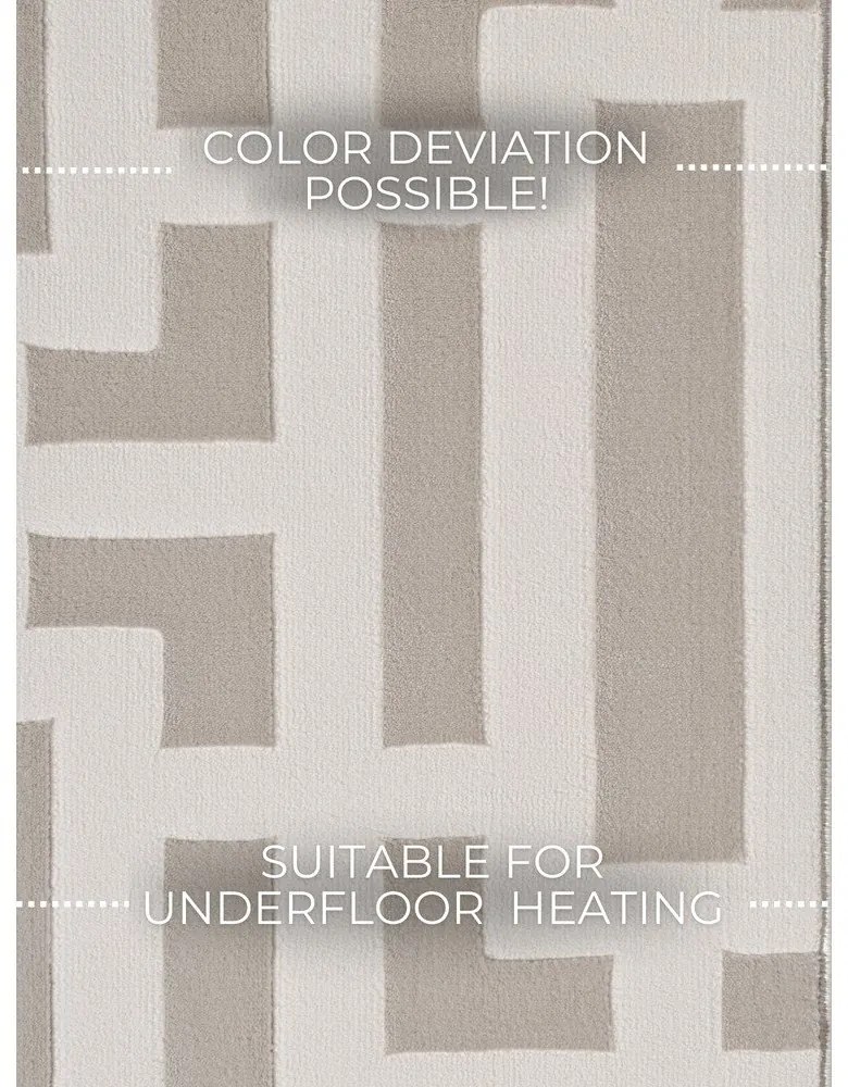 Szürke-krémszínű futószőnyeg 80x240 cm Perles Onyx – Elle Decoration