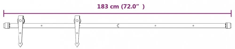 fehér acél tolóajtó-szerelvényszett 183 cm