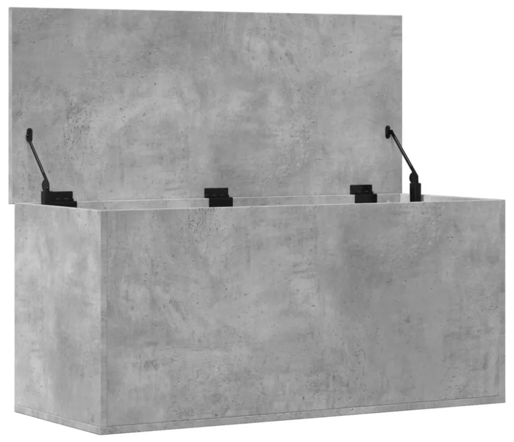 betonszürke szerelt fa tárolóláda 100x42x46 cm