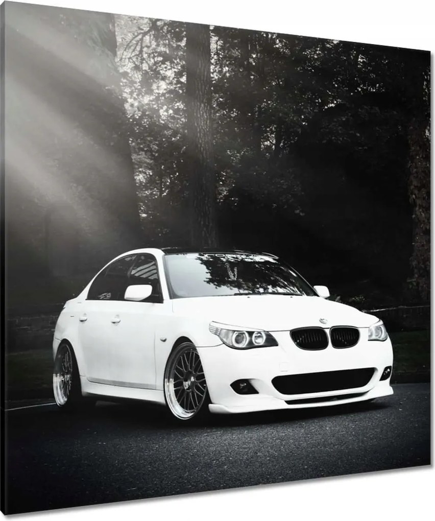 Vászonkép 90x90 Fehér Bmw Szürke Autó