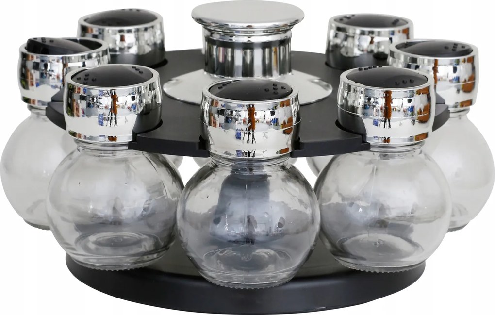 Fűszertartó Állvány Fűszertartó Forgó 8 Tégelyes