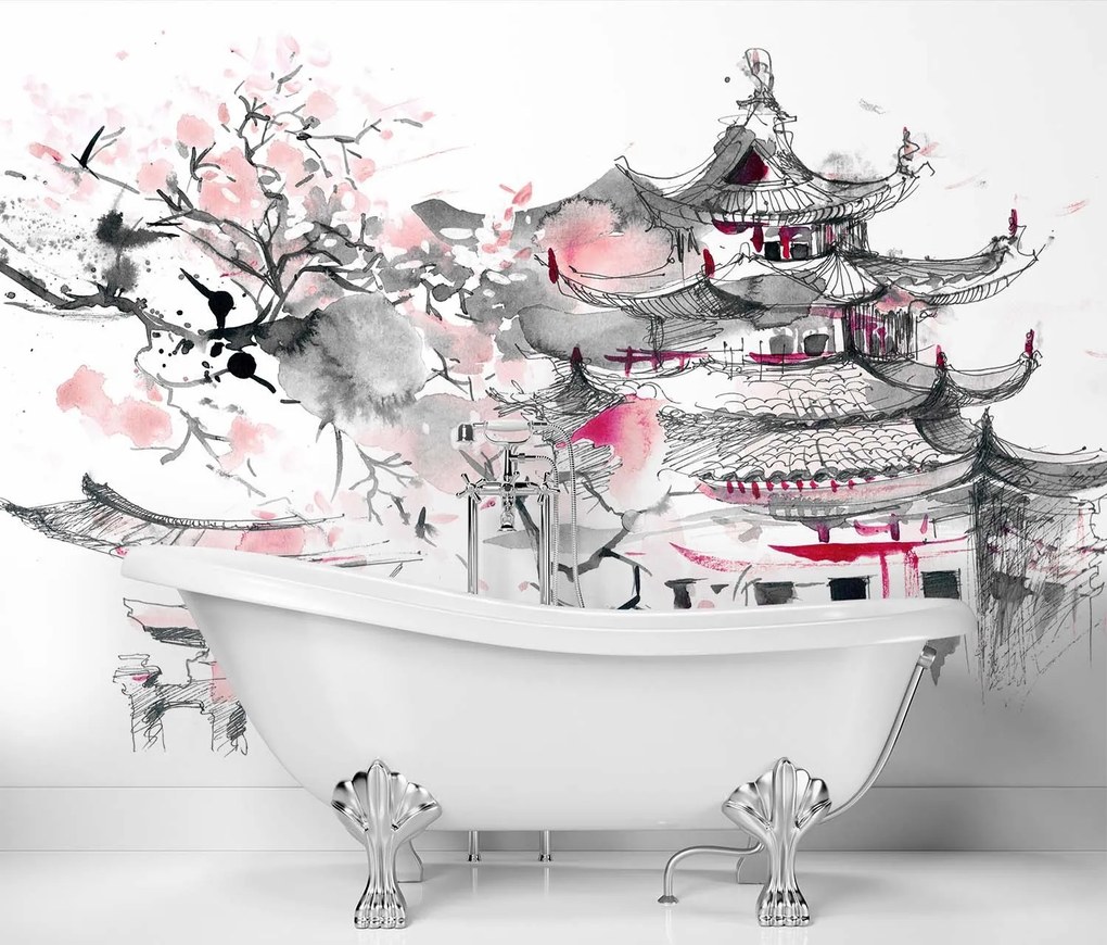 Gario Fotótapéta Japán pagoda Anyag: Vlies, Méret: 400 x 280 cm