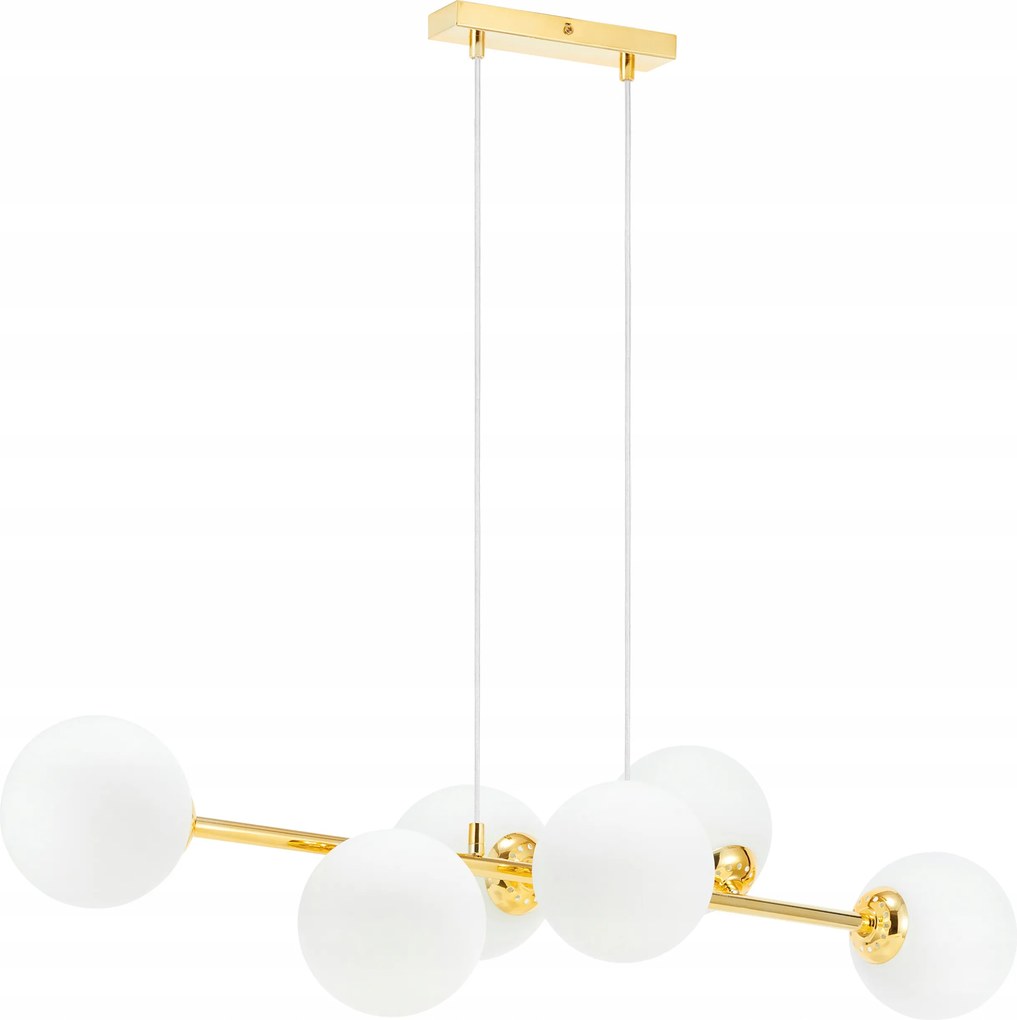 Mennyezeti Lámpa Függő Fehér Arany Csillár Üveg Gömbök Loft Modern