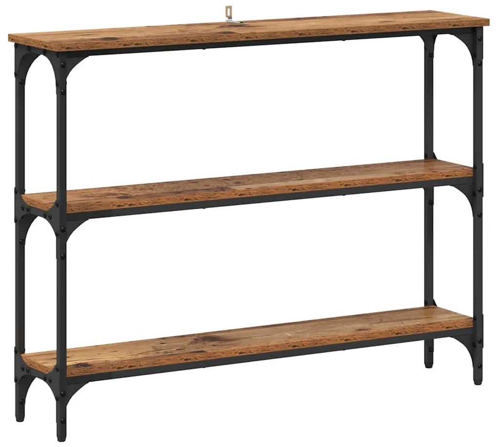Konzolasztal Régi fa 100 x 22.5 x 75 cm Műgyanta fa és Fém
