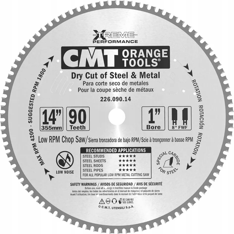 Cmt Hm fűrész Acél 355x25,4x90Z Standard Acél