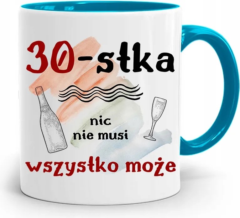 Születésnapra 30 30-es 30-as Bögre Kék Ajándék fényképes nyomattal