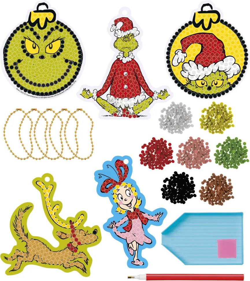 A Grincs Dr Seuss gyémántszemes szett akasztóval