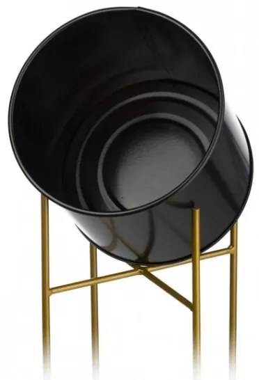 Fém virágcserép OSLO 95x17 cm fekete/arany