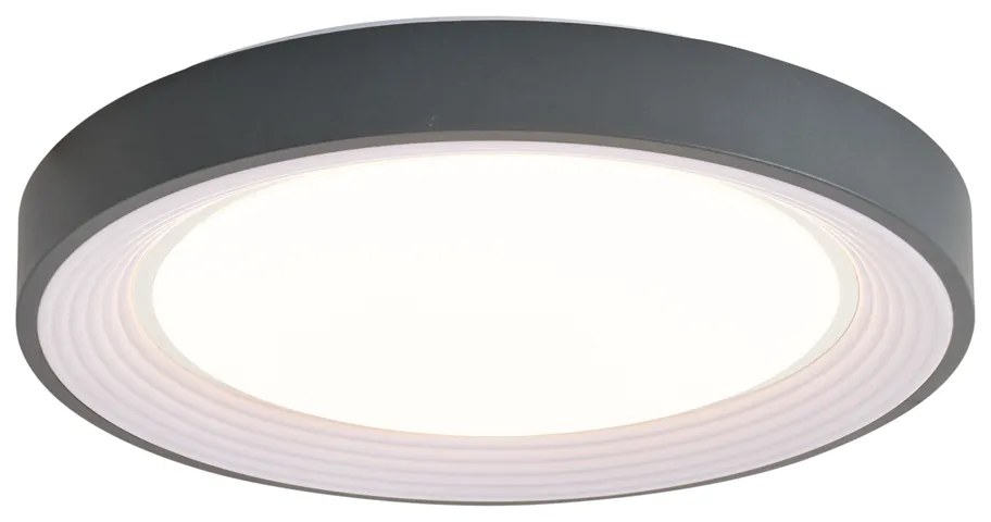 Modern mennyezeti lámpa szürke fehérrel 48 cm LED-del, szabályozható RGB - Kanton