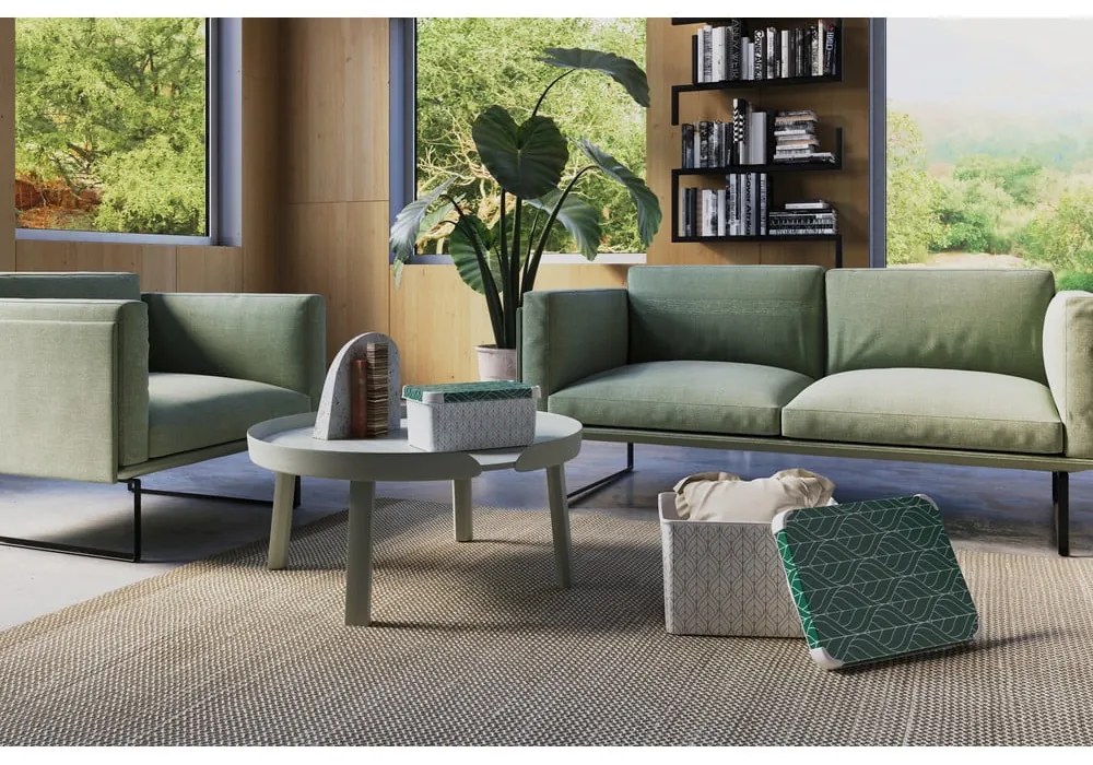 Fehér-zöld fedeles műanyag tárolódoboz 29,5x19,5x13,5 cm S – Curver